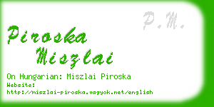 piroska miszlai business card